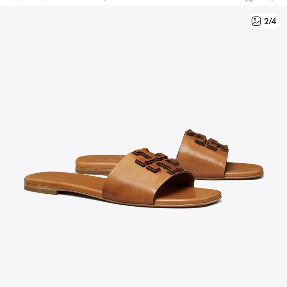 Tory Burch Tan Leather Slides